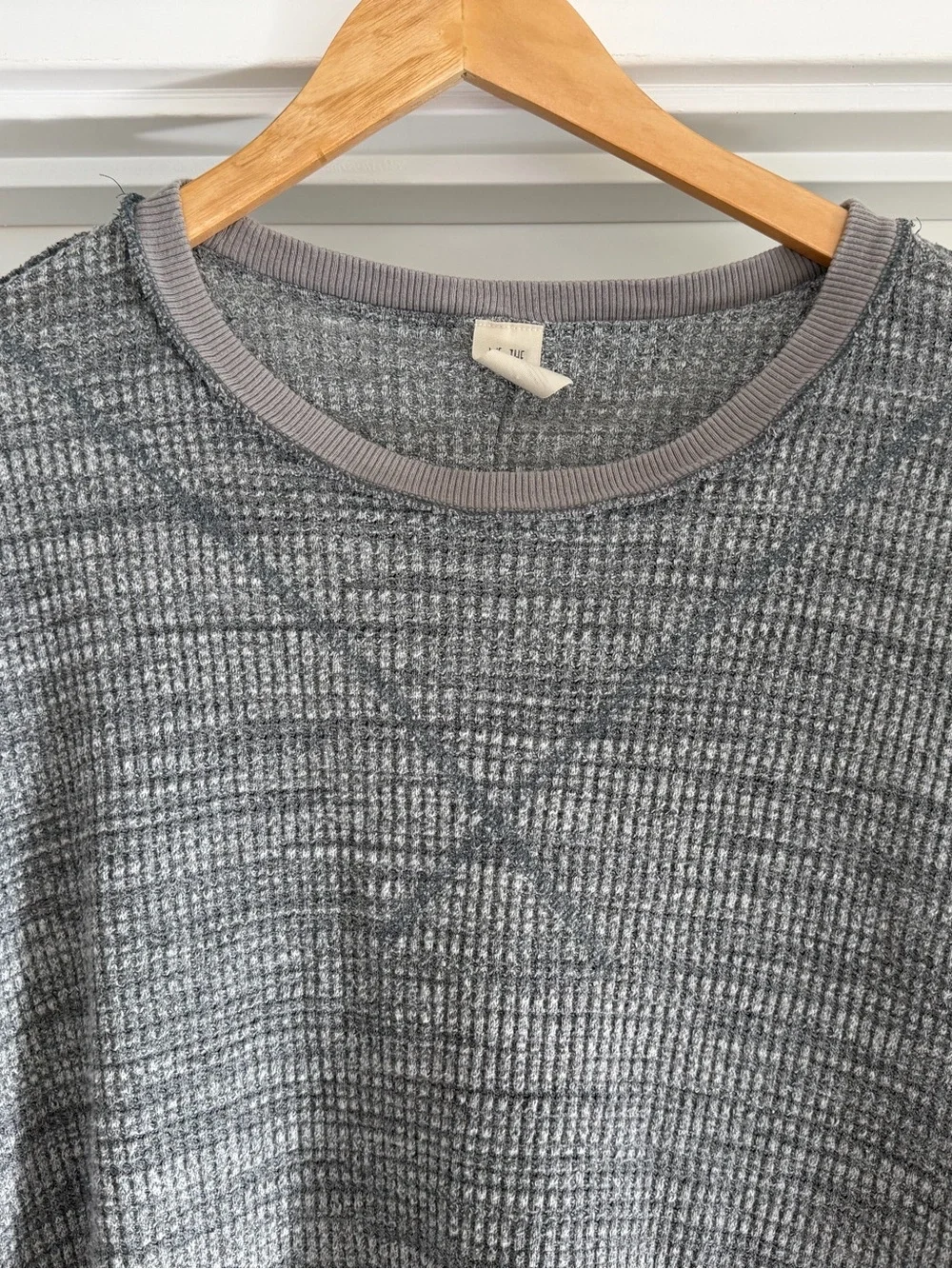 We The Free Oversized Thermal Tunic Womens Small Inside out seams Heathered Gray